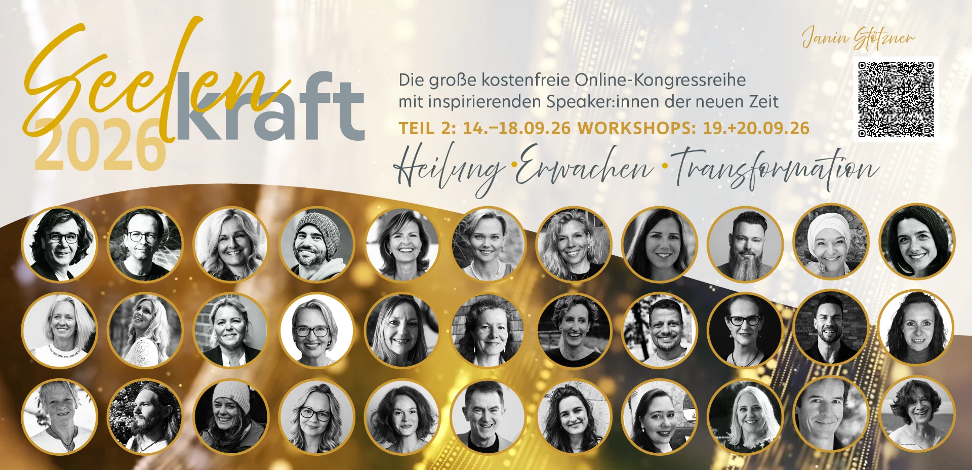 Seelenkraft 2026 — kostenlose Online-Kongressreihe von Janin Stötzner, 14.–18. September 2026, Workshops 19.–20. September 2026